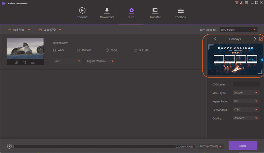 convert mkv to windows dvd maker - choose templates