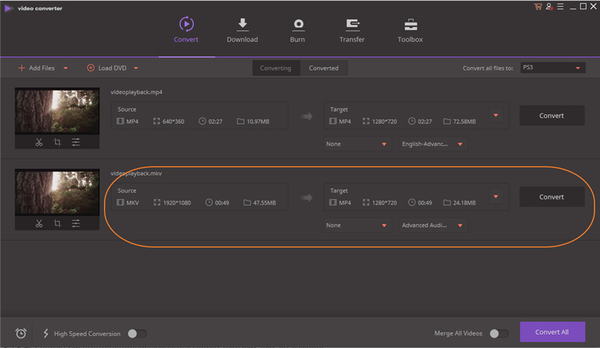 convert mkv to ps3 - conversion